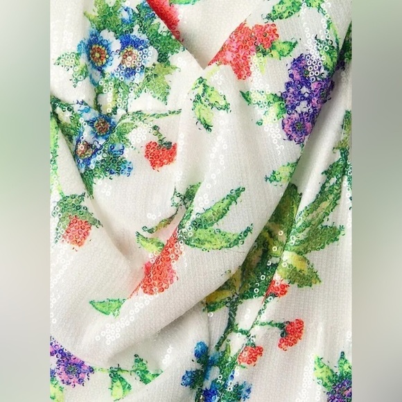 NWT Black Halo Jackie O Sheath Dress in Garden Party Sequin Sparkle Sz 4 - Picture 2 of 16